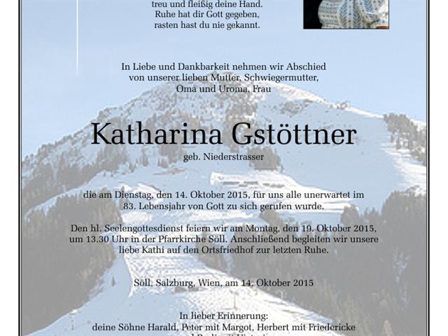 Kahtarina Gstöttner verstorben