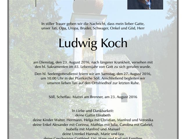 Ludwig Koch verstorben